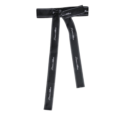 Dolce & Gabbana Black Waist Ribbon Wide Bow Logo Belt