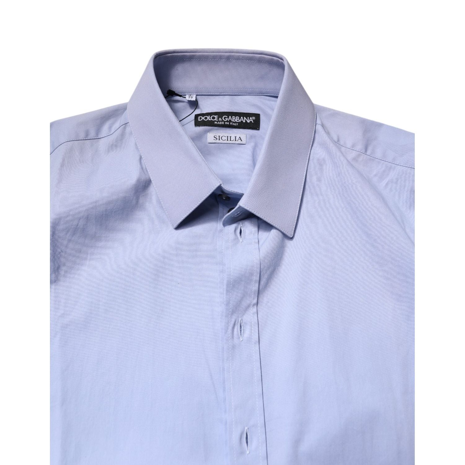 Dolce & Gabbana Light Blue Cotton SICILIA Dress Formal Shirt