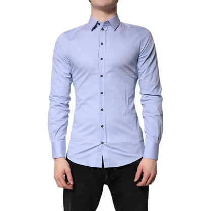 Dolce & Gabbana Light Blue Cotton SICILIA Dress Formal Shirt