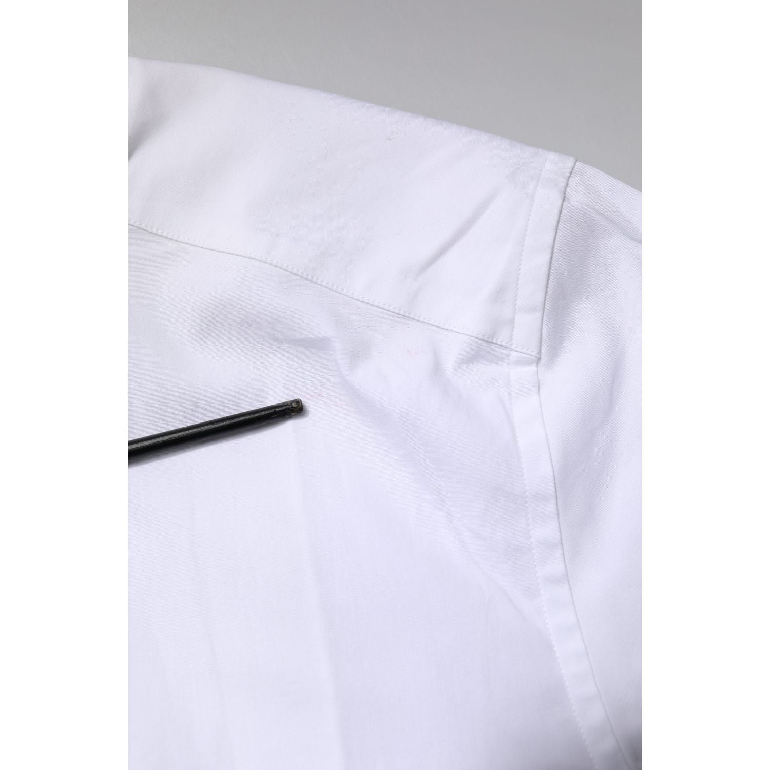 Dolce & Gabbana White Cotton Stretch GOLD Dress Formal Shirt