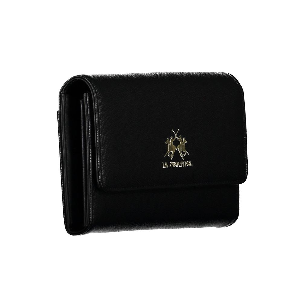La Martina Black Polyethylene Wallet