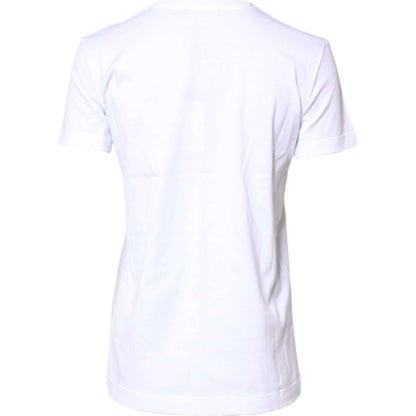 Dolce & Gabbana White Cotton Crew Neck Short Sleeves T-shirt