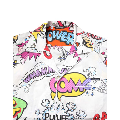 Dolce & Gabbana White Cartoon Print Cotton Men Pajama Set Sleepwear