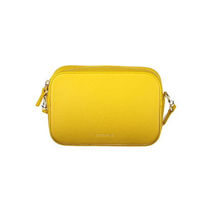 Coccinelle Yellow Leather Women Handbag with detachable strap, crafted from 100% leather for a chic, sophisticated look.