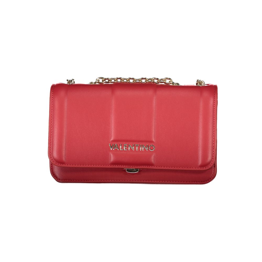 Mario Valentino Red Polyethylene Women Handbag with chain strap, chic and sophisticated design for fashion-forward luxury lovers.