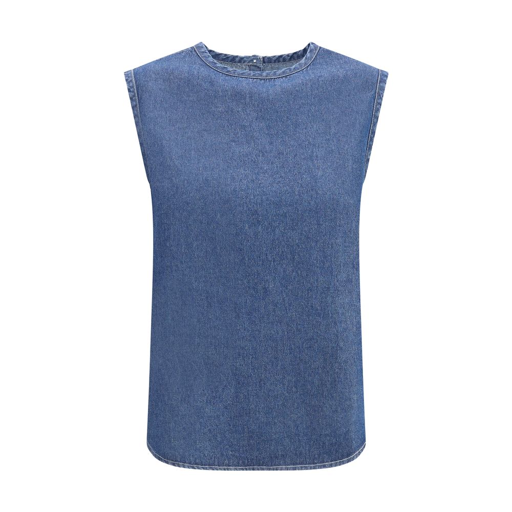 Deperlu Blue Cotton Top