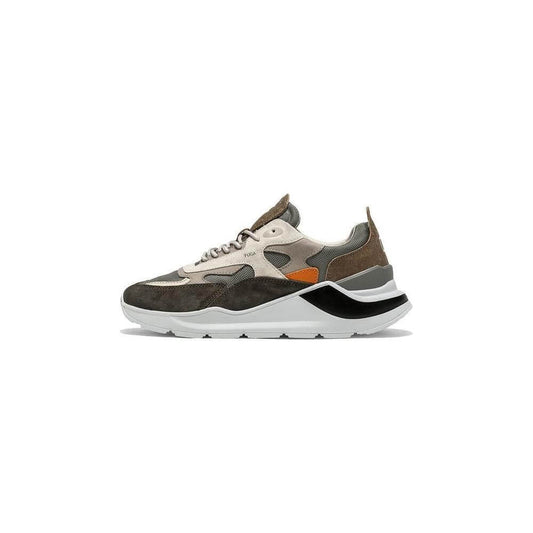 D.A.T.E Gray Leather Sneaker