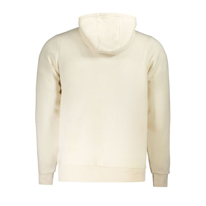 Back view of Norway 1963 White Cotton Men Sweater with hood, highlighting comfort and style in premium cotton blend.