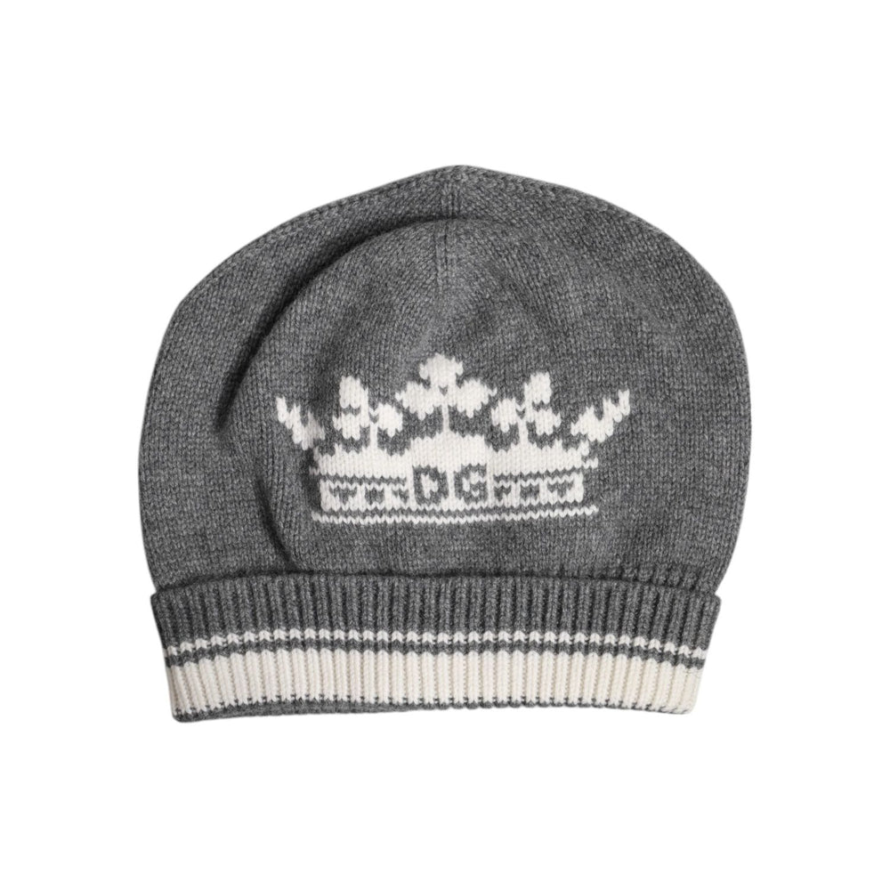 Dolce & Gabbana Gray Cashmere Knitted Winter Beanie Hat HAT9676