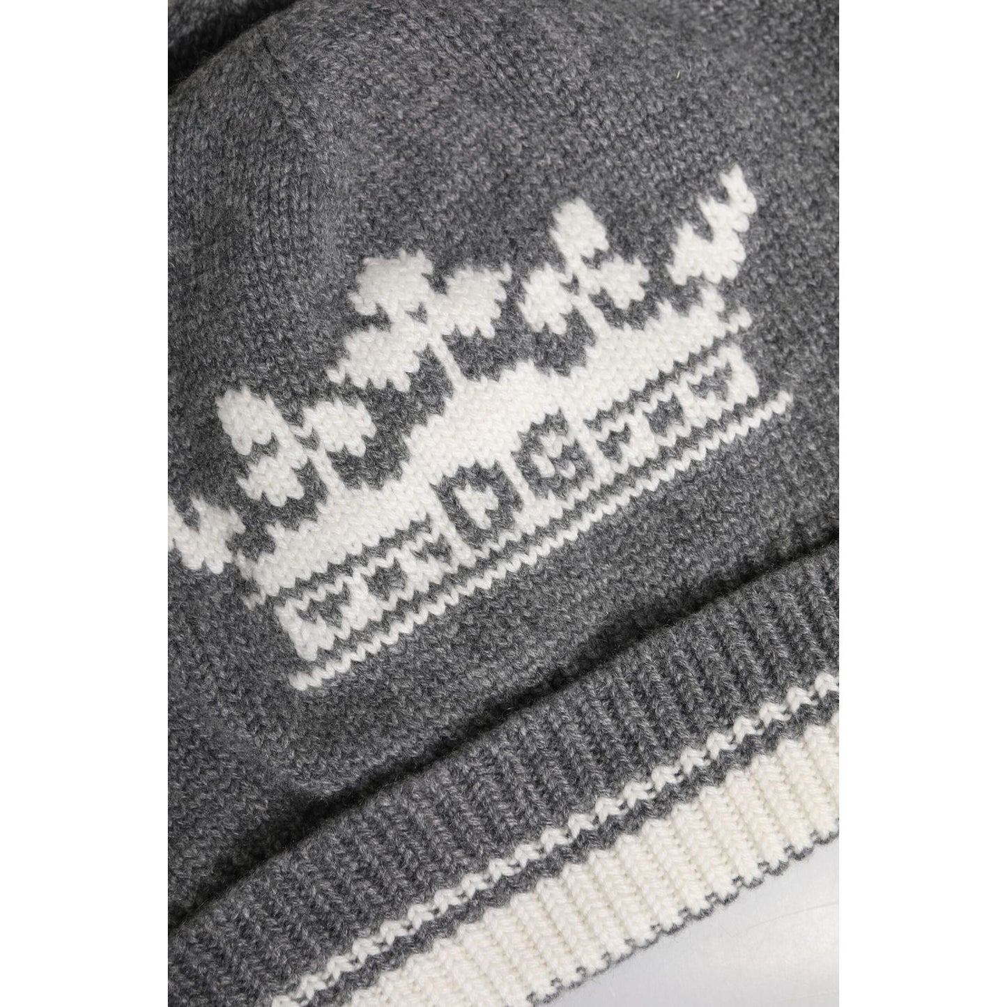 Dolce & Gabbana Gray Cashmere Knitted Winter Beanie Hat HAT9676