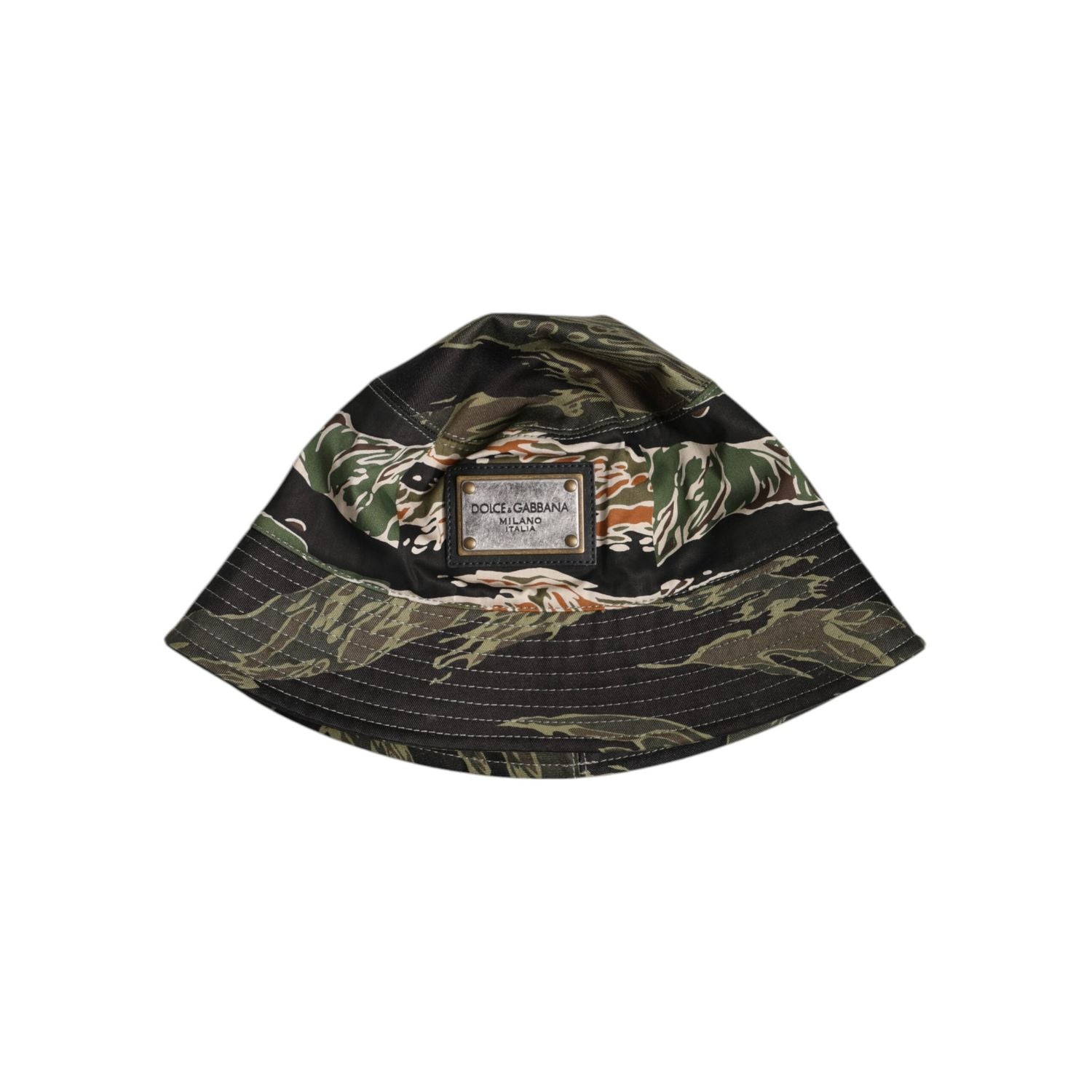 Dolce & Gabbana Multicolor DG Plaque Wide Brim Bucket Hat