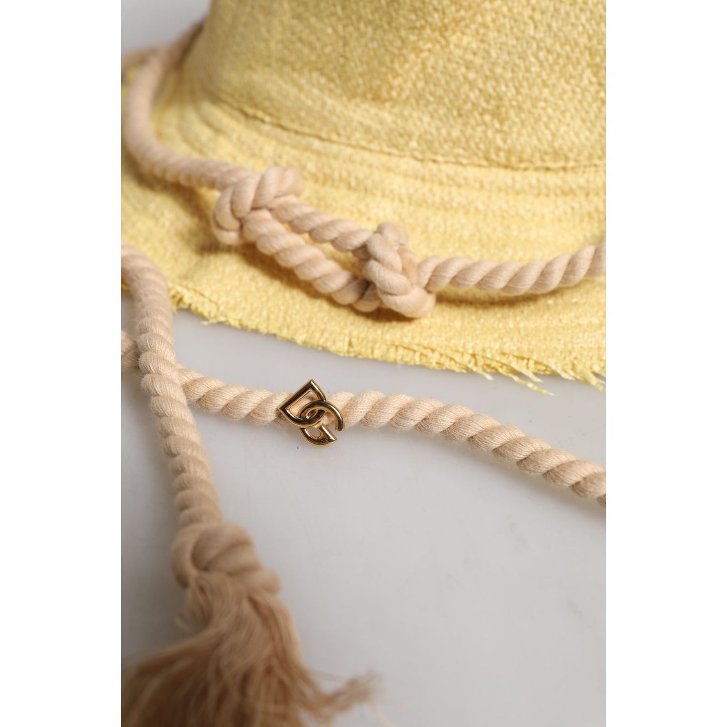 Dolce & Gabbana Yellow Cotton Wide Brim Bucket HAT9696-59