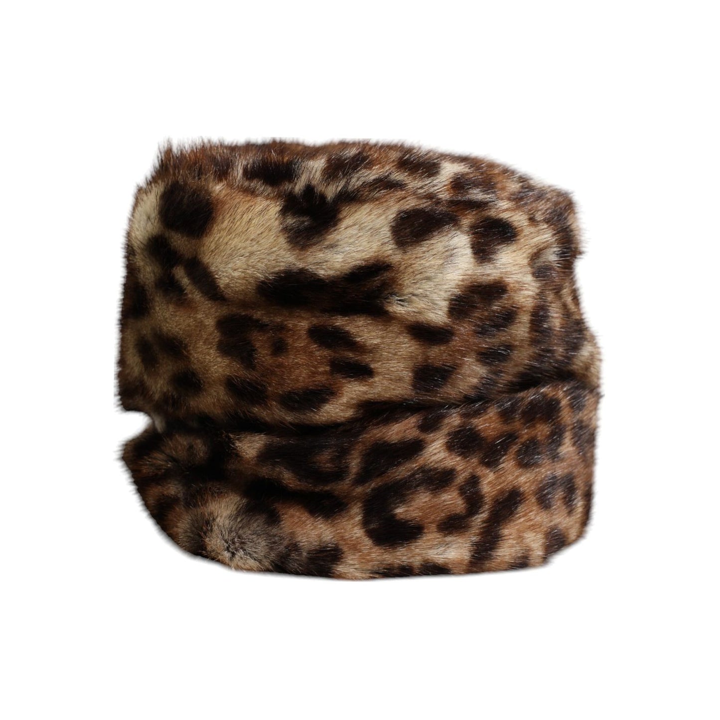 Dolce & Gabbana Brown Leopard Faux Fur Women Bucket Hat HAT9638-57