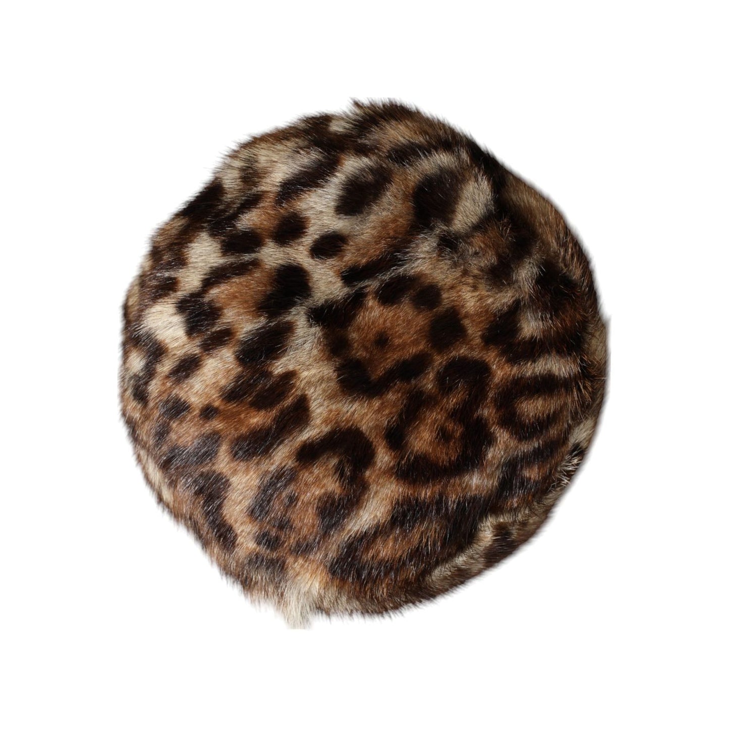 Dolce & Gabbana Brown Leopard Faux Fur Women Bucket Hat HAT9638-57