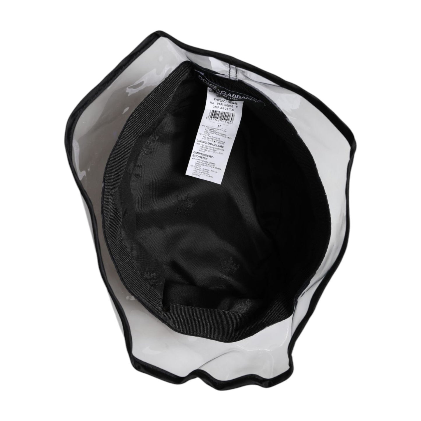 Dolce & Gabbana Black Nylon PVC DG Logo Bucket Hat HAT9835-57