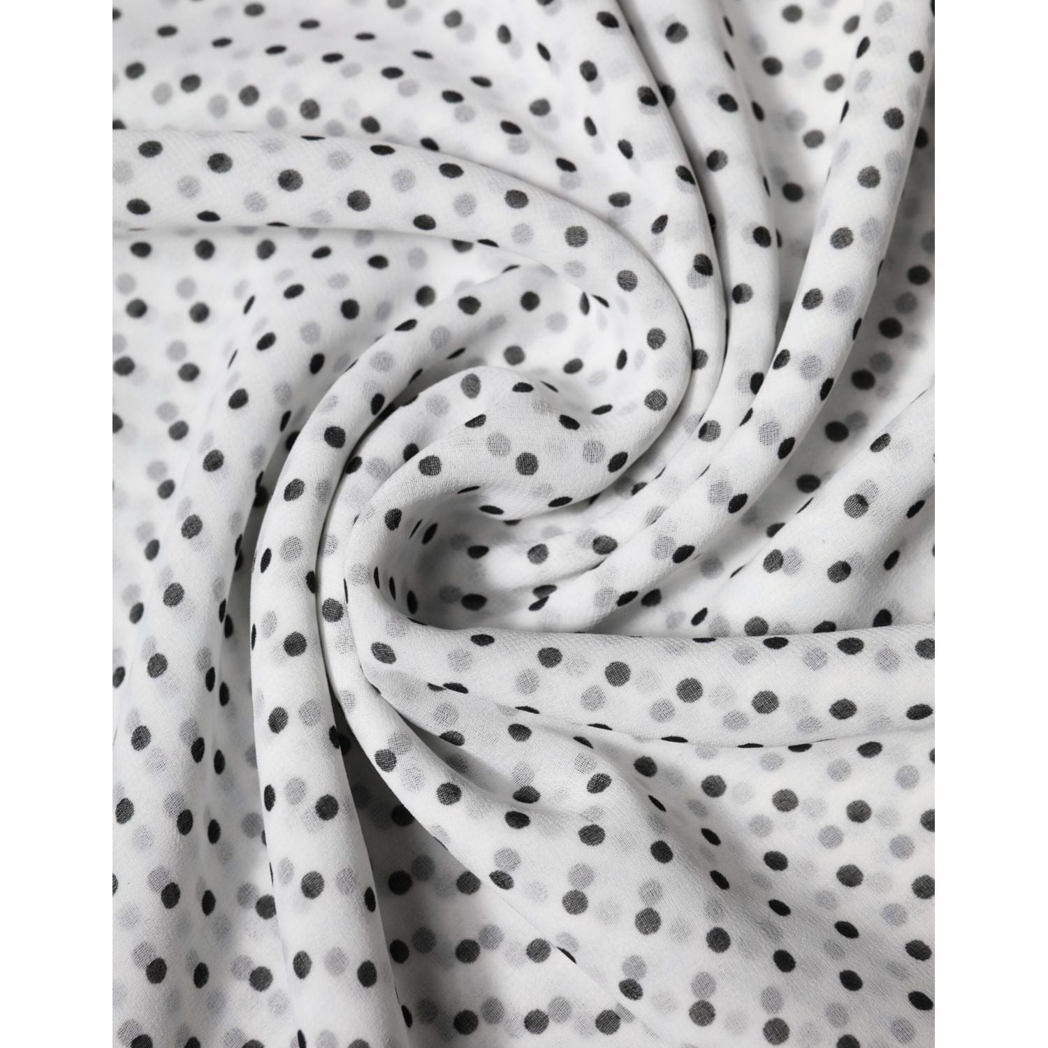 Dolce & Gabbana White Polka Dots Polyester Wrap Shawl Scarf