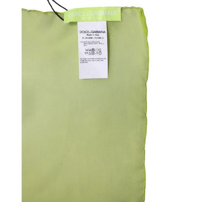 Dolce & Gabbana Green Silk Rectangle Wrap Shawl Neck Warmer Scarf