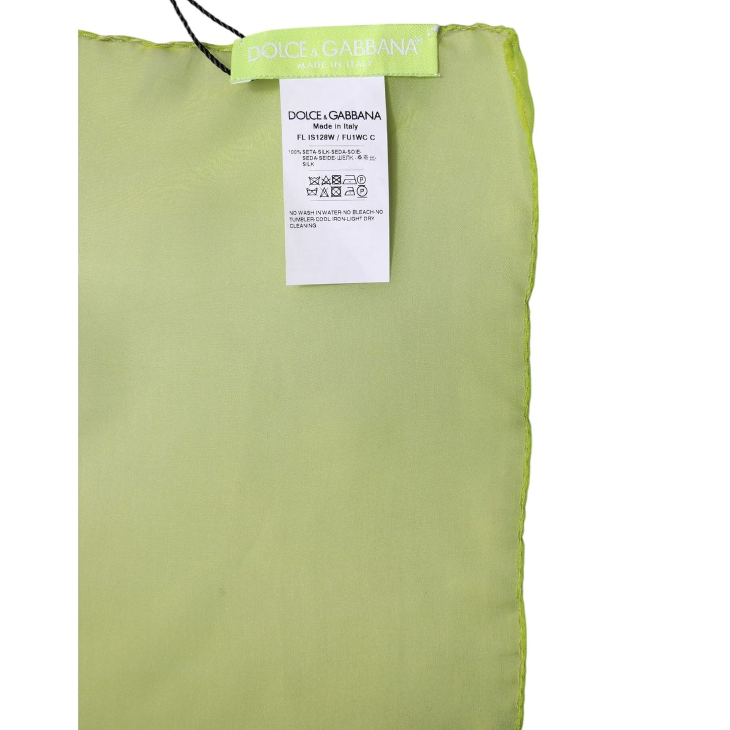 Dolce & Gabbana Green Silk Rectangle Wrap Shawl Neck Warmer Scarf MS7482