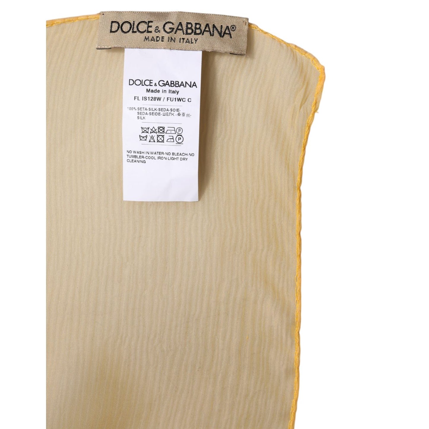 Dolce & Gabbana Yellow Silk Rectangle Wrap Shawl Scarf MS7485