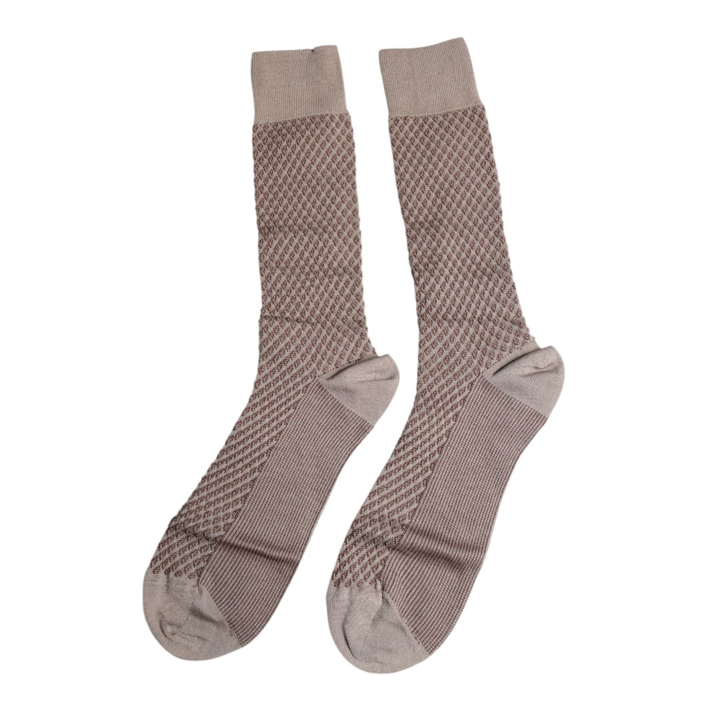 Dolce & Gabbana Brown Solid DG Logo Mid Calf Men Socks SCS2226-L