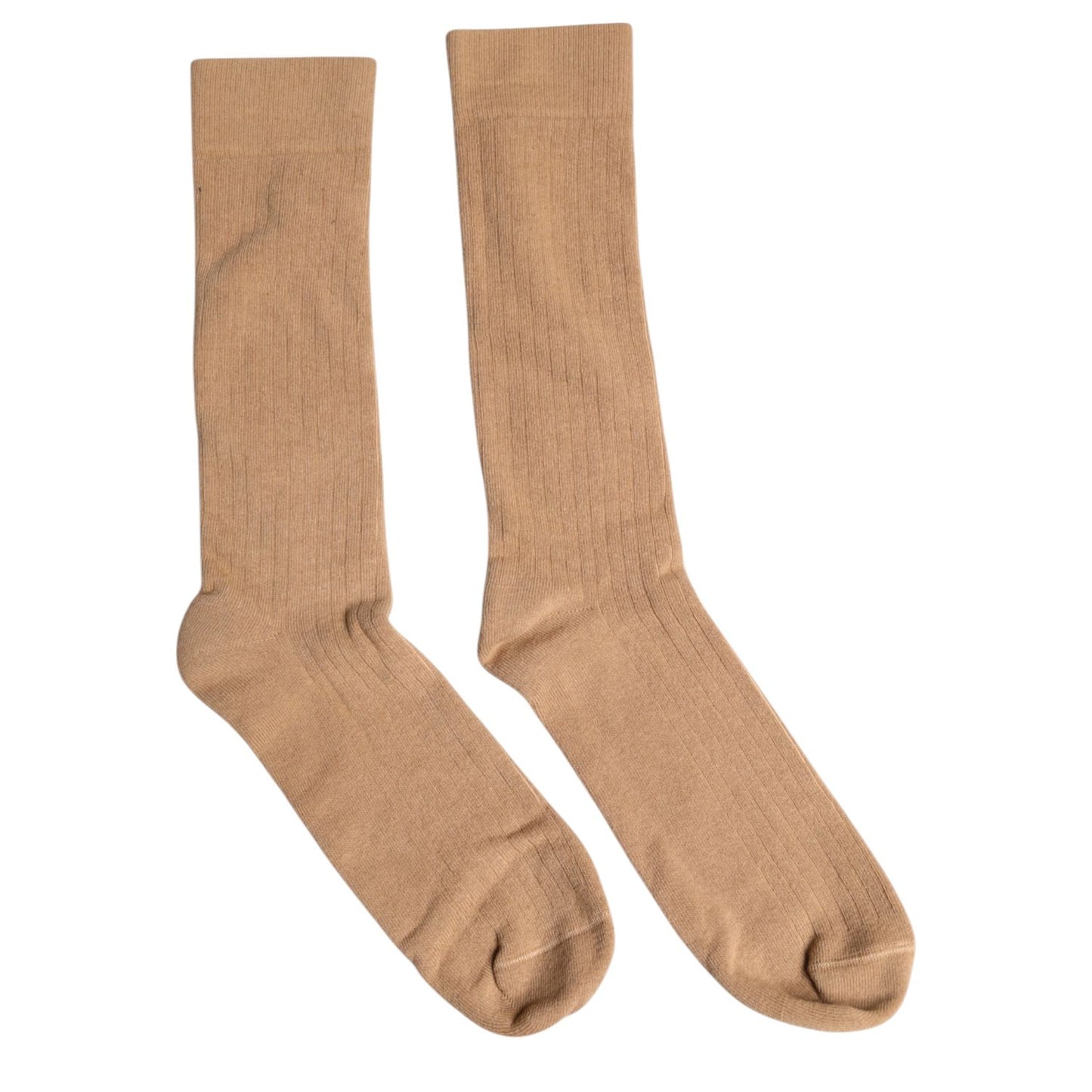 Dolce & Gabbana Brown Solid Cotton Mid Calf Men Socks SCS2229-L