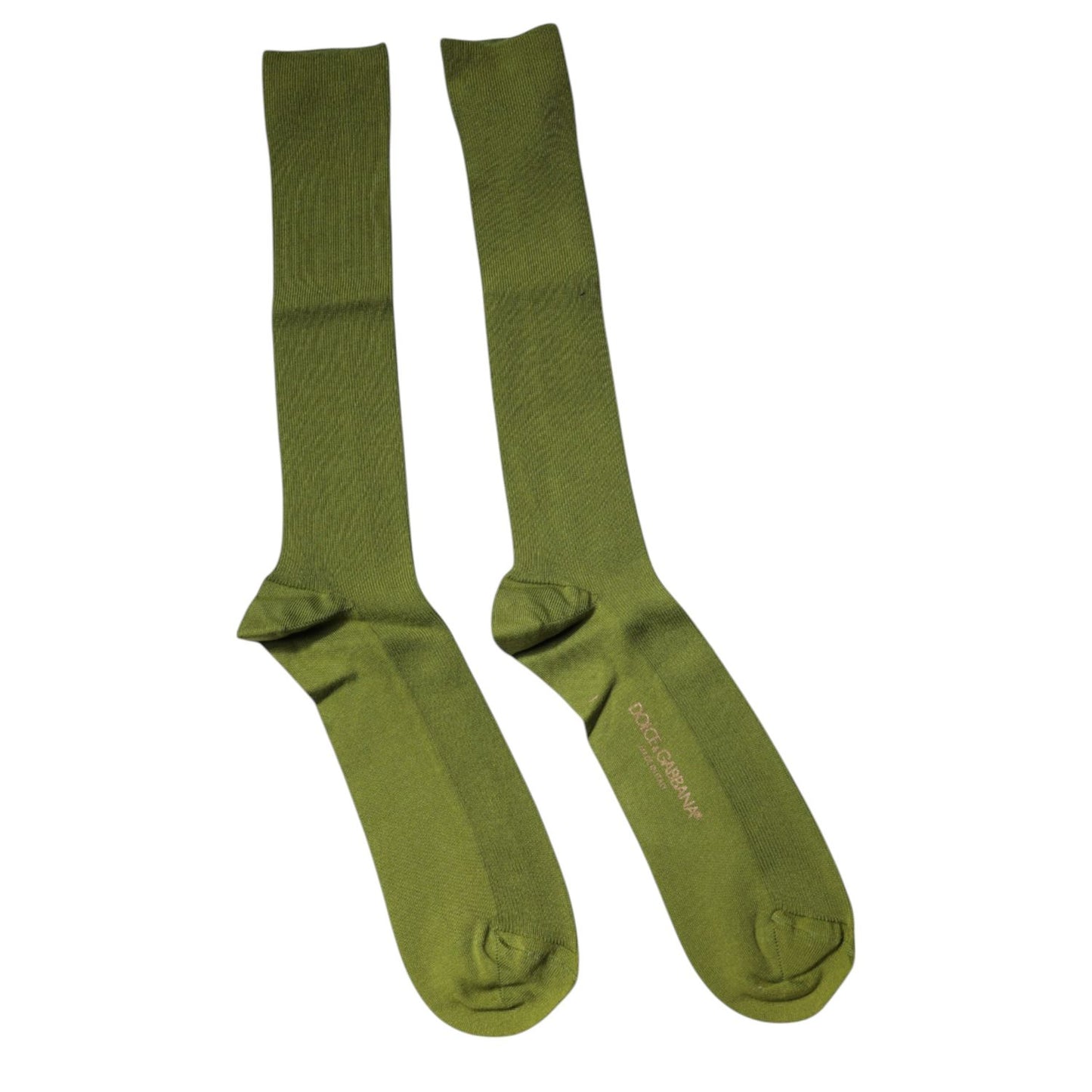Dolce & Gabbana Green Cotton Logo Over The Calf Socks SCS2231-L