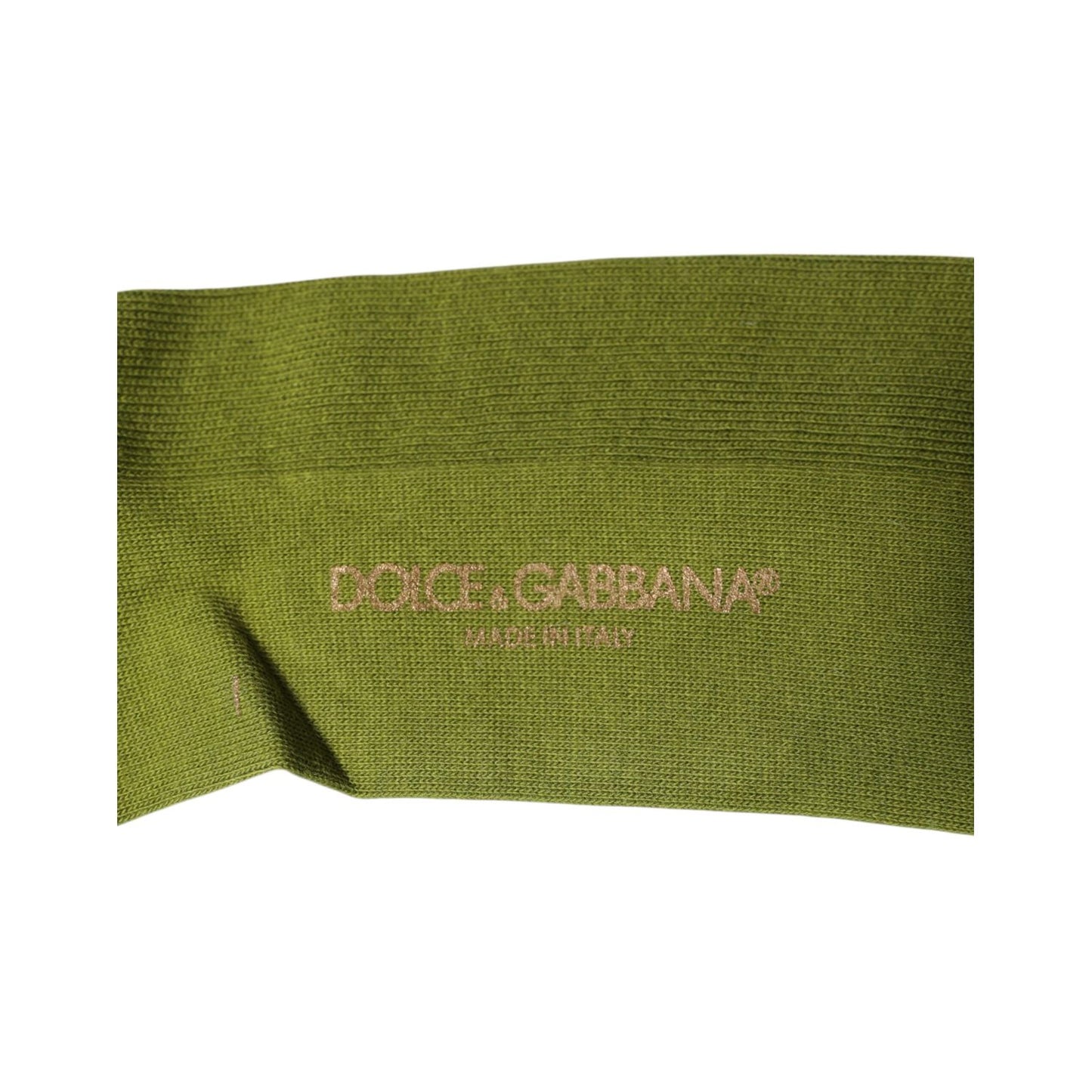 Dolce & Gabbana Green Cotton Logo Over The Calf Socks SCS2231-L