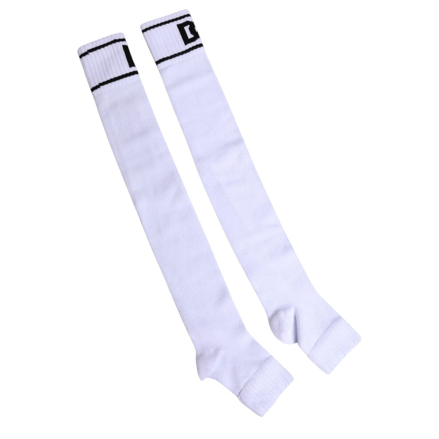 Dolce & Gabbana White Cotton DG Logo Print Open Toe Socks SCS2237