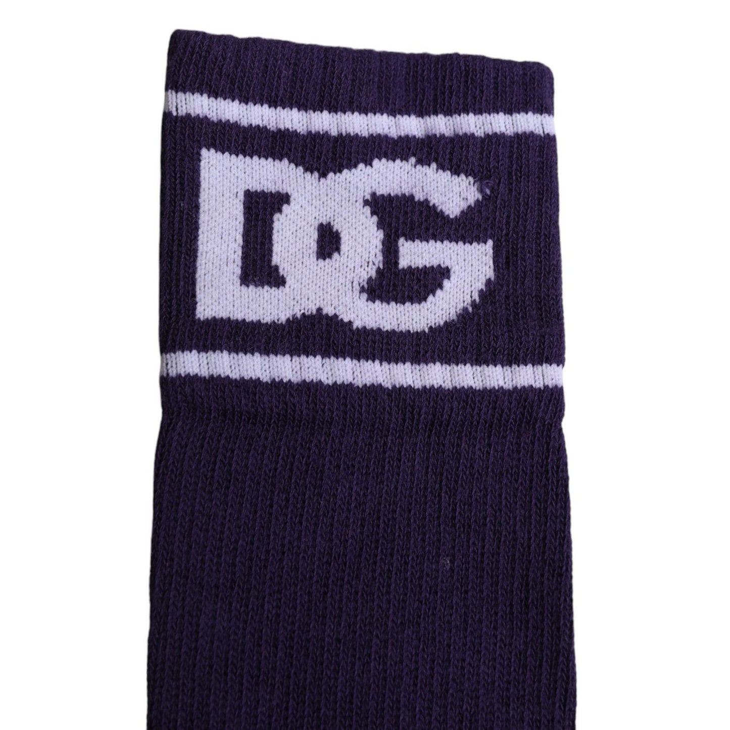Dolce & Gabbana Purple Cotton DG Logo Print Open Toe Socks SCS2242
