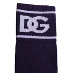 Dolce & Gabbana Purple Cotton DG Logo Print Open Toe Socks SCS2242