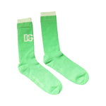 Dolce & Gabbana Green DG Logo Mid Calf Men Nylon Socks SCS2256-L