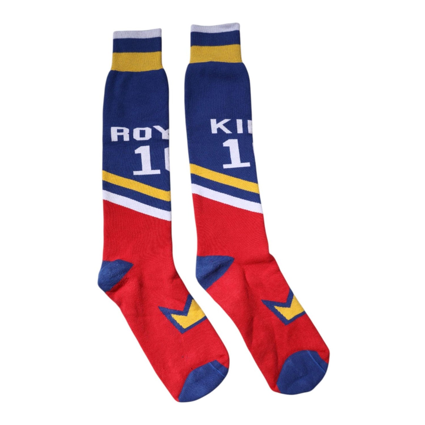 Dolce & Gabbana Multicolor Printed Cotton Over Calf Socks