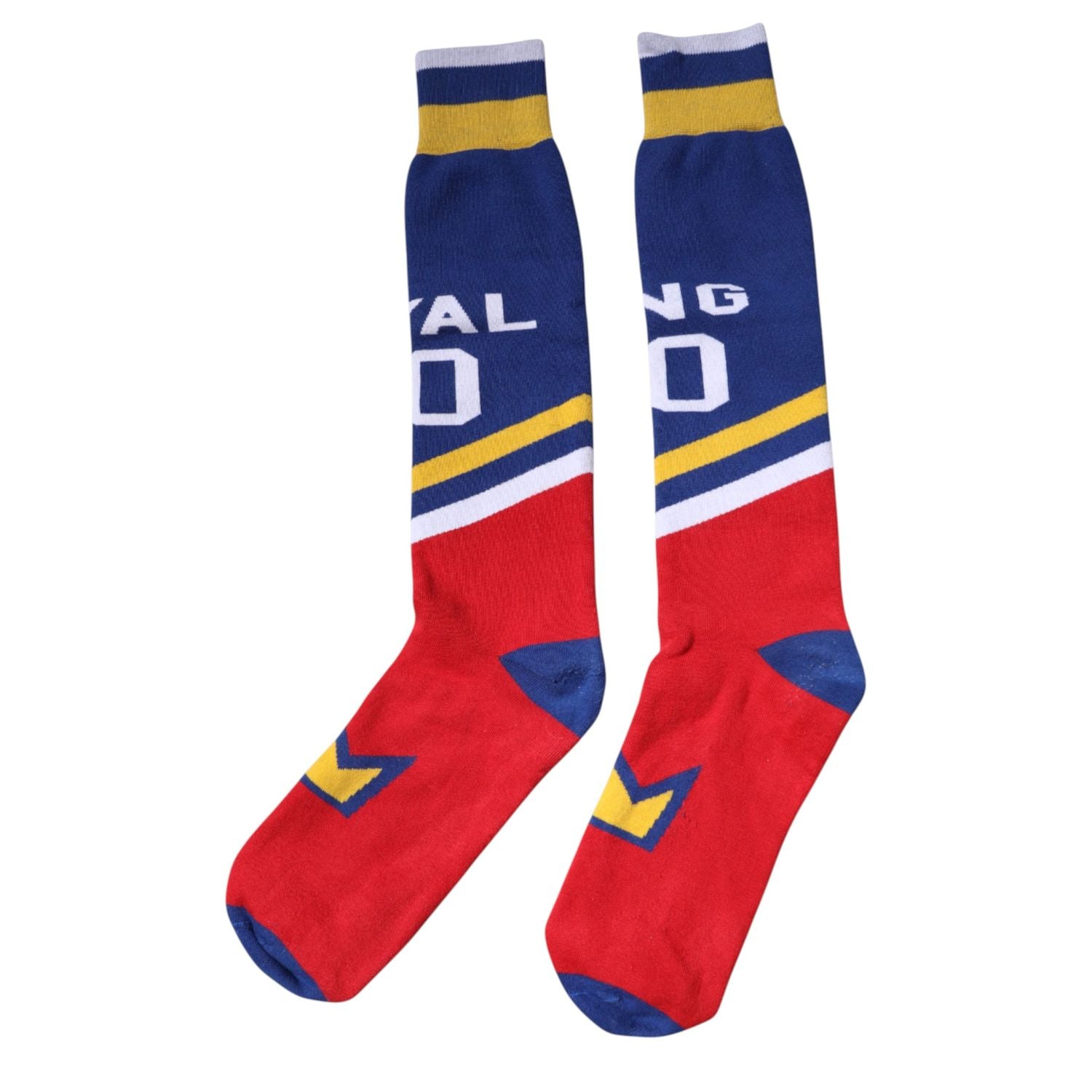 Dolce & Gabbana Multicolor Printed Cotton Over Calf Socks