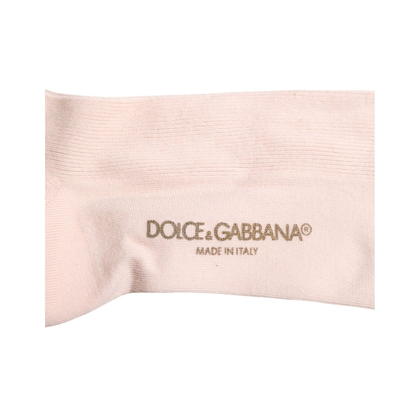 Dolce & Gabbana Ivory Cotton Stretch Logo Over Calf Socks SCS2214-L