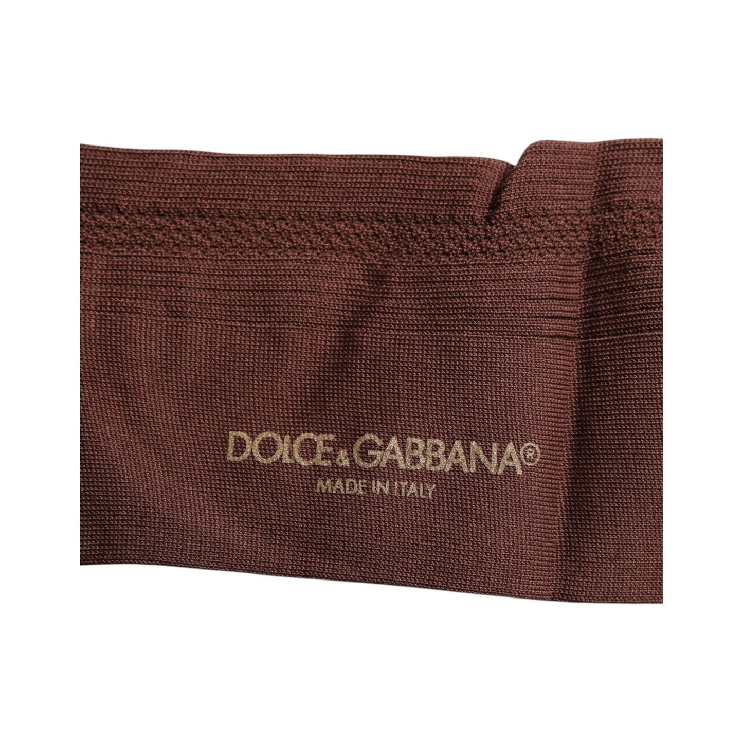 Dolce & Gabbana Brown Stretch Logo Print Mid Calf Socks SCS2218-L