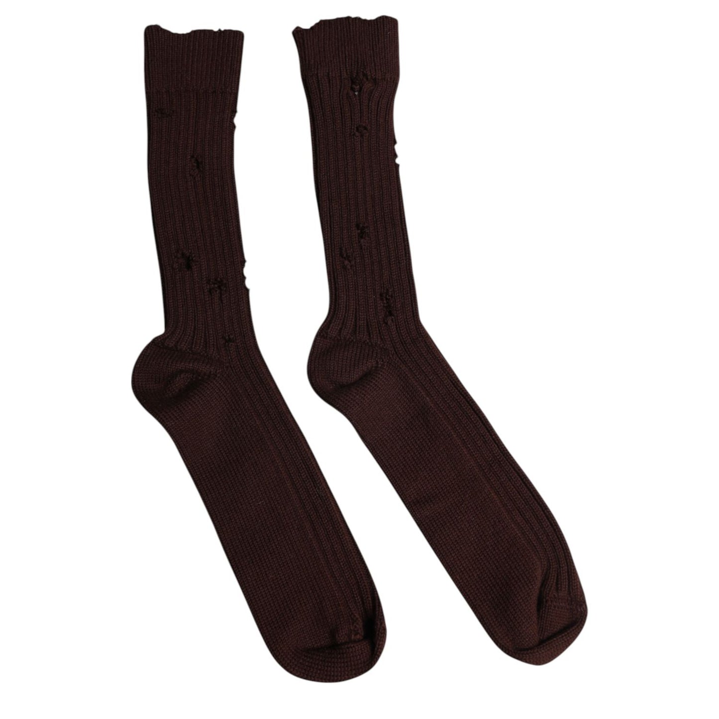 Dolce & Gabbana Brown Cotton Stretch Over The Calf Socks SCS2220-L
