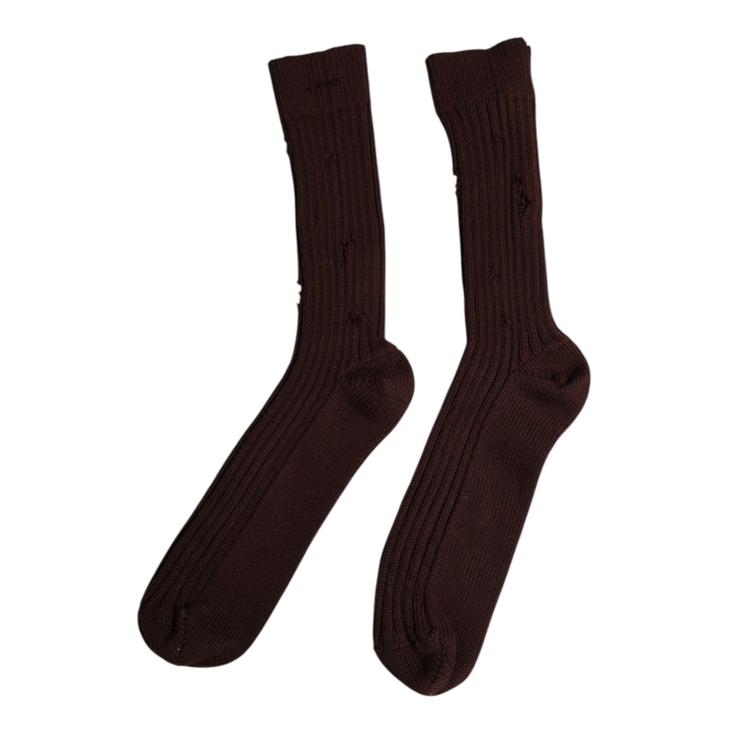 Dolce & Gabbana Brown Cotton Stretch Over The Calf Socks SCS2220-L