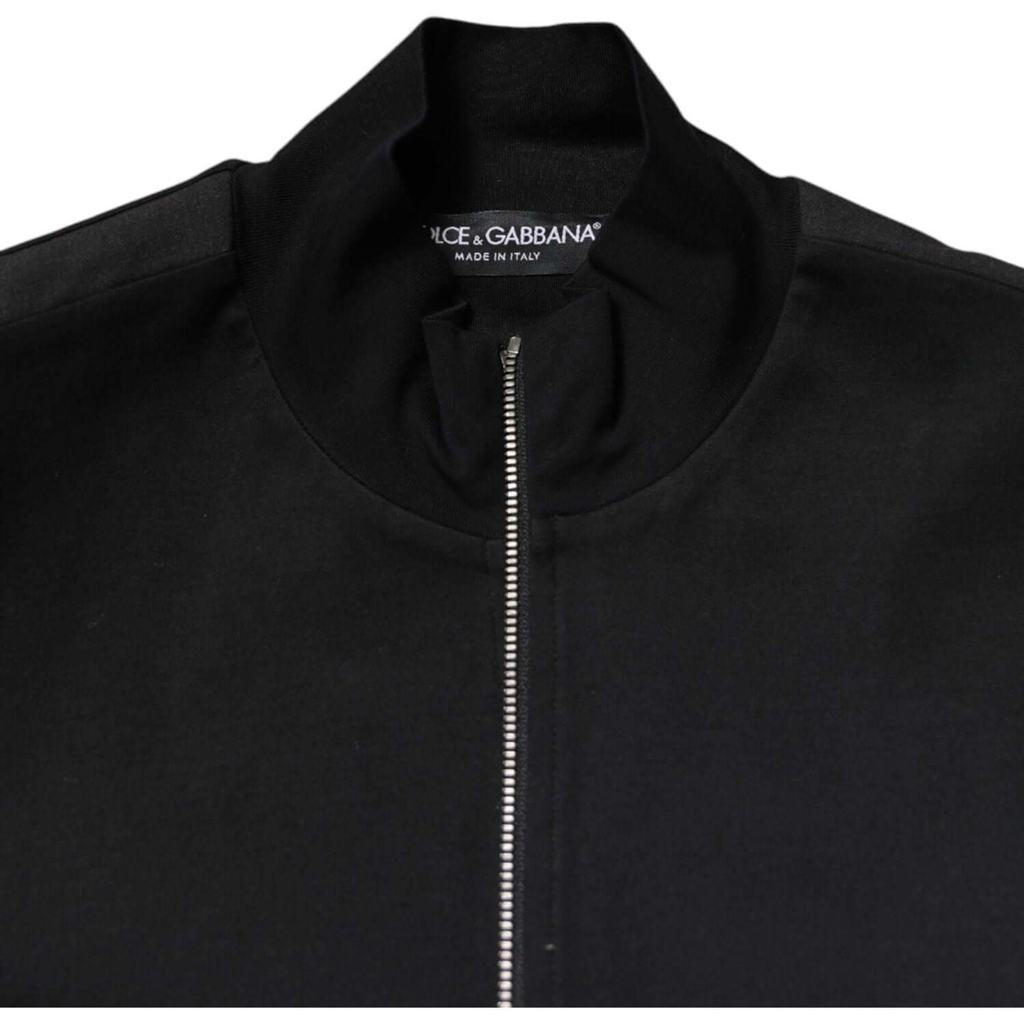 Dolce & Gabbana Black Cotton Logo Full Zip Men Bomber Jacket JKT41574-48
