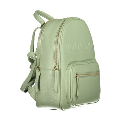 Mario Valentino Green Polyethylene Backpack with adjustable straps, external pocket, and logo detailing