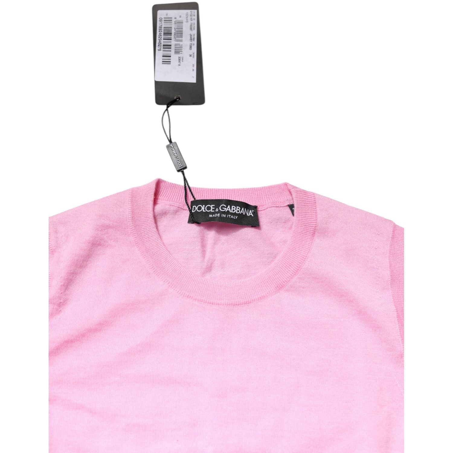 Dolce & Gabbana Pink Cashmere Round Neck Sleeveless Tank Top