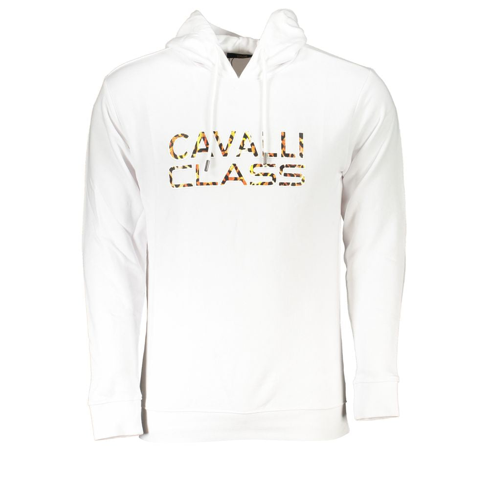 Cavalli Class White Cotton Sweatshirt