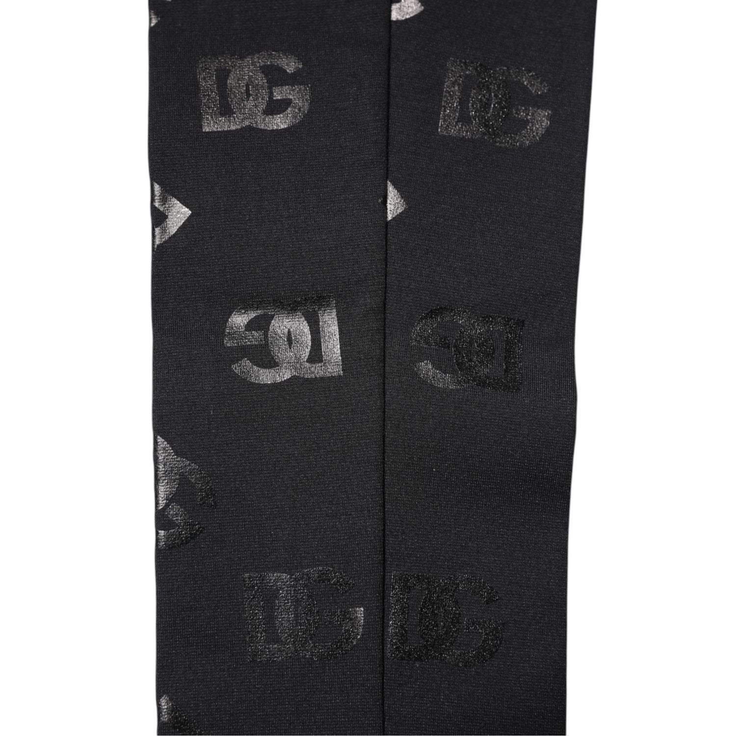 Dolce & Gabbana Black DG Logo Monogram Wool Stretch Arm Sleeves