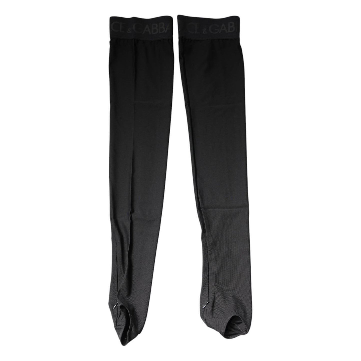 Dolce & Gabbana Black Viscose Stretch Over Calf Stockings Socks