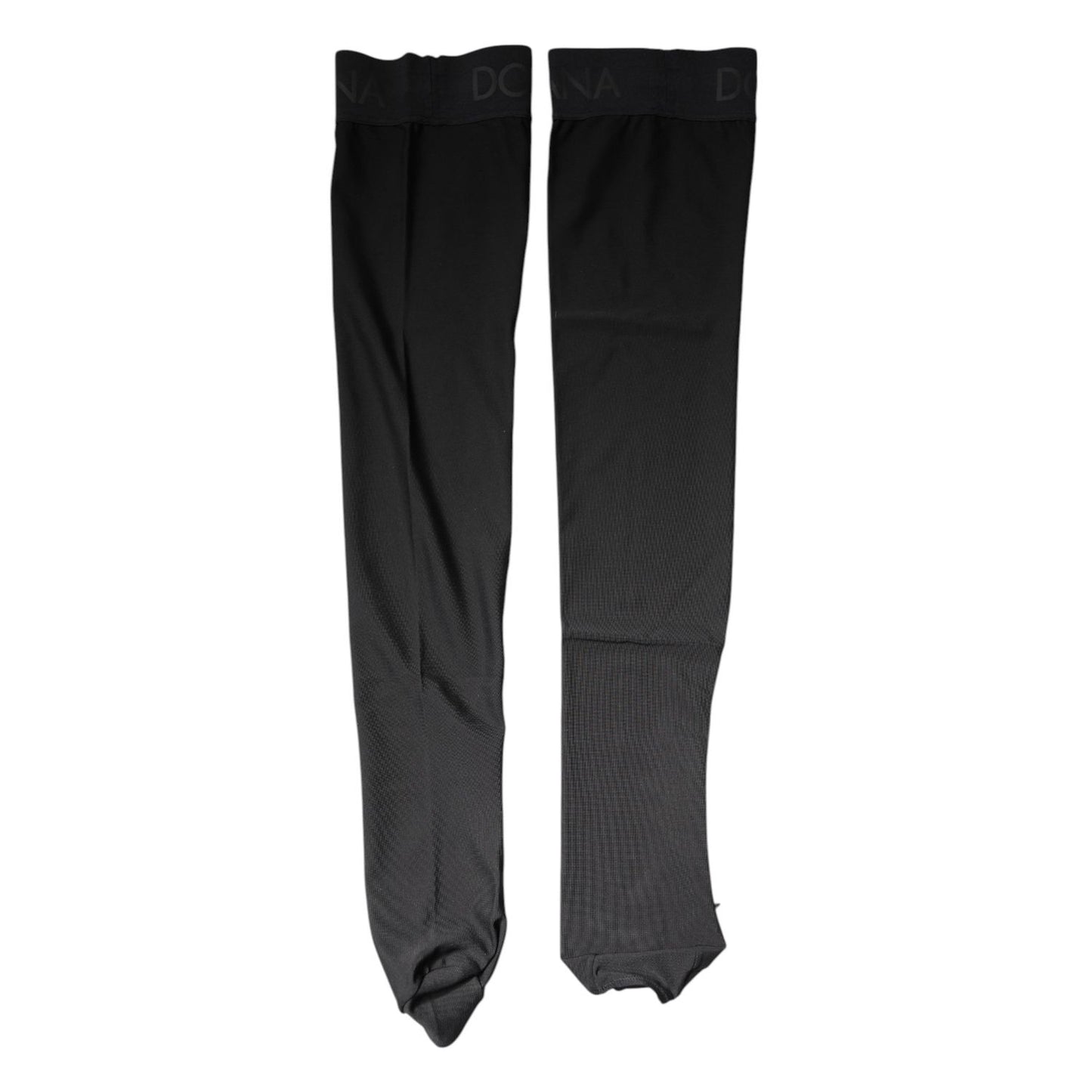 Dolce & Gabbana Black Viscose Stretch Over Calf Stockings Socks