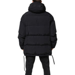 Dolce & Gabbana Black Nylon Full Zip Hooded Parka Jacket