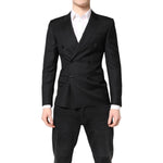 Dolce & Gabbana Black MARTINI Double Breasted Coat Blazer