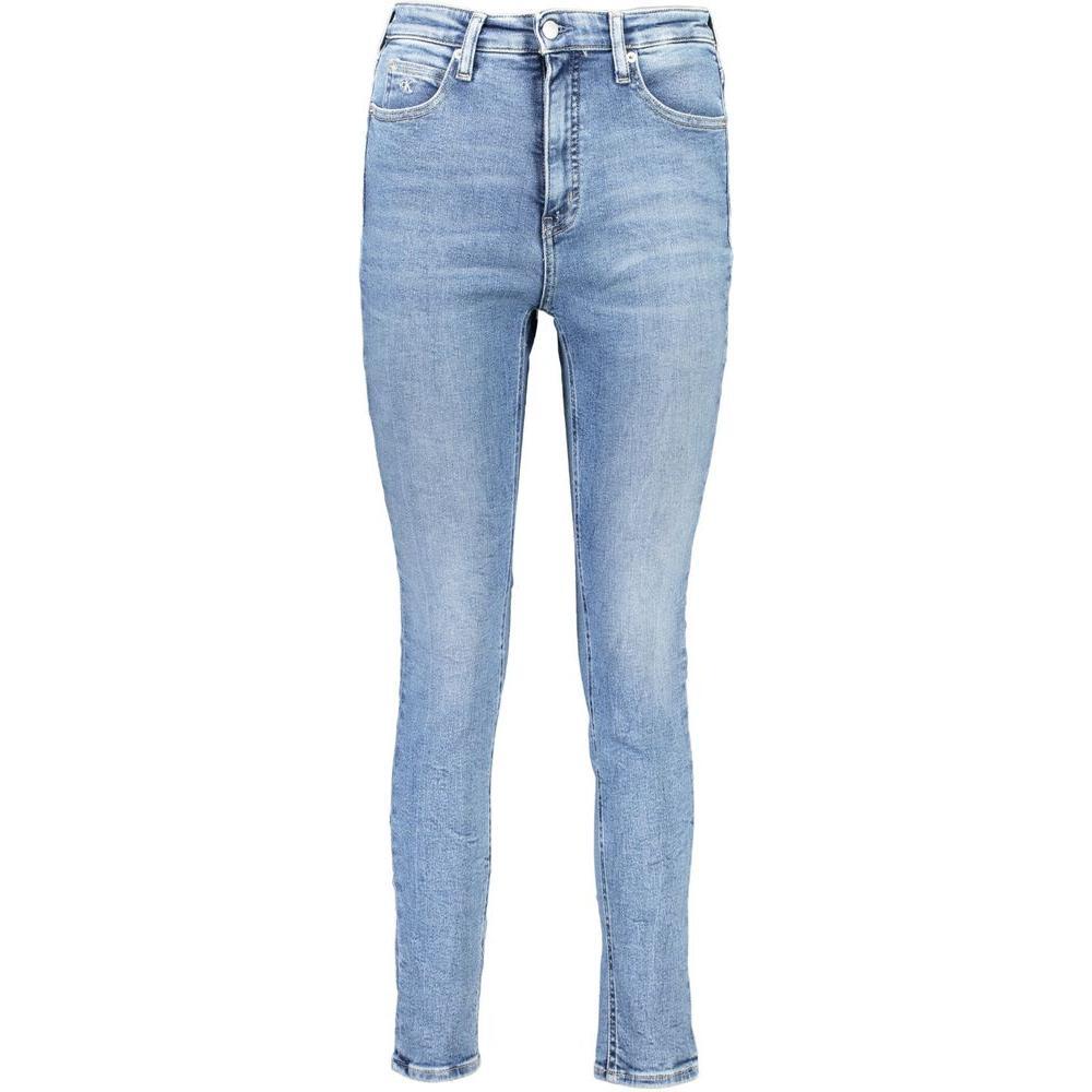 Calvin Klein Blue Cotton Women High Rise Skinny Jean