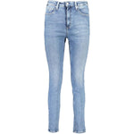 Calvin Klein Blue Cotton Women High Rise Skinny Jean