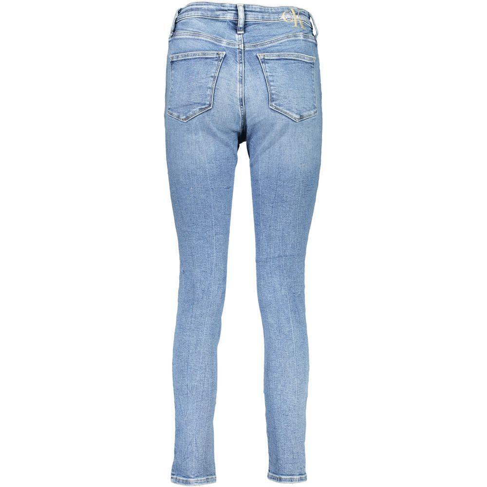 Calvin Klein Blue Cotton Women High Rise Skinny Jean