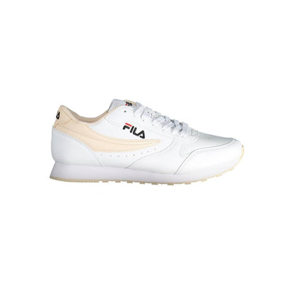 Fila White Synthetic Women Sneaker with contrasting details and durable sole for sporty-chic style and comfort.